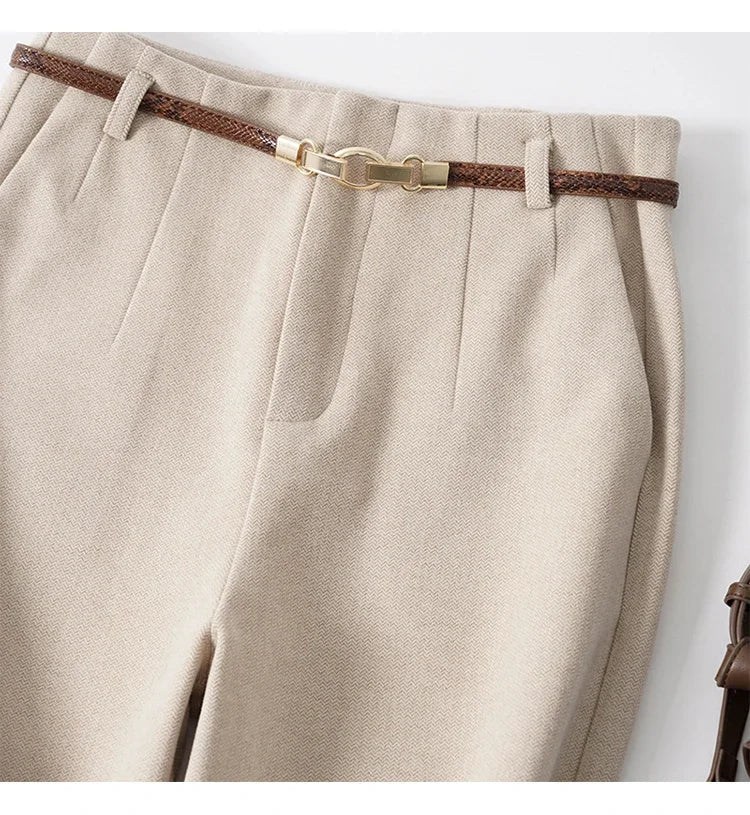 Duttini | Wide Leg Wool Trousers for Women in Black