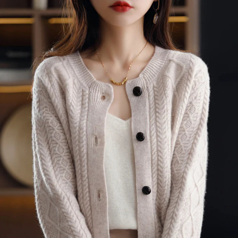 Duttini | Cable Cashmere Cardigan