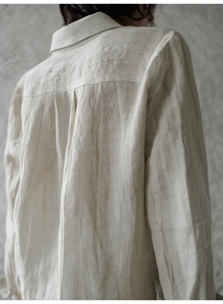 Duttini | Pleated Linen Button Shirt