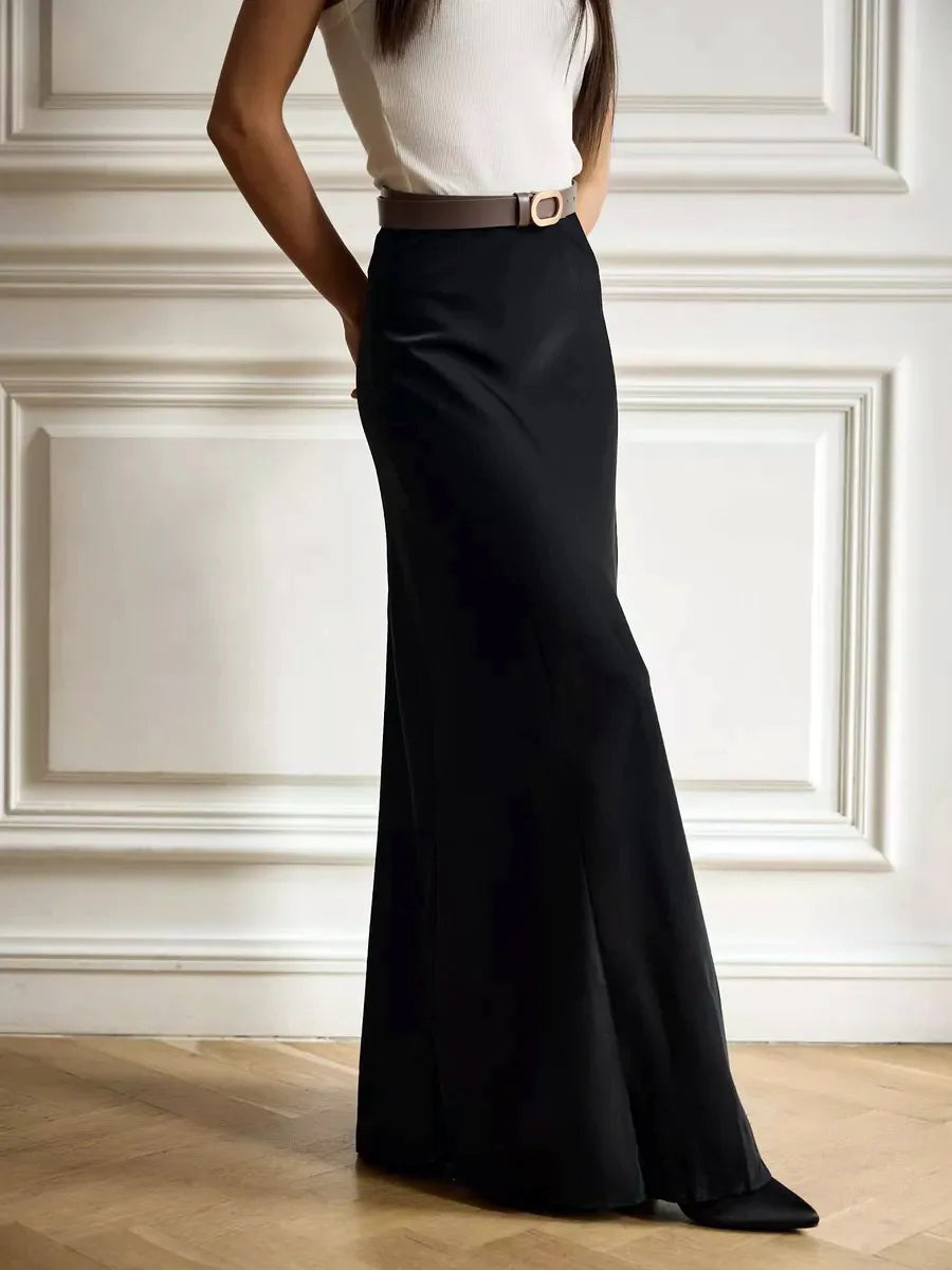 Duttini | Satin Fishtail Maxi Skirt for Women