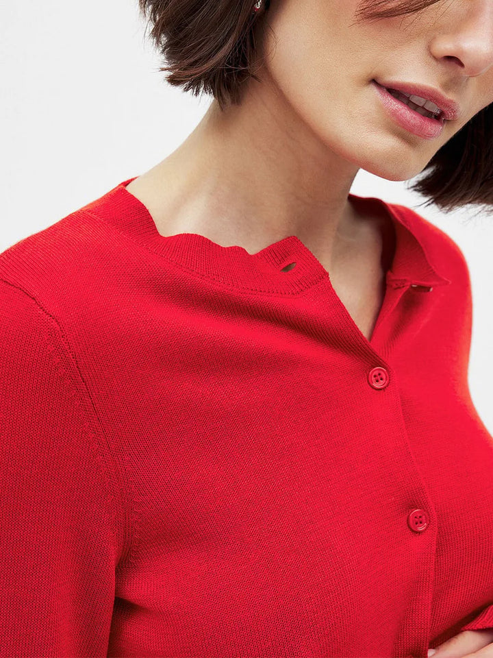 Duttini | Knit Button Cardigan for Women in Soft Fabric, Relaxed Fit, Cream Color