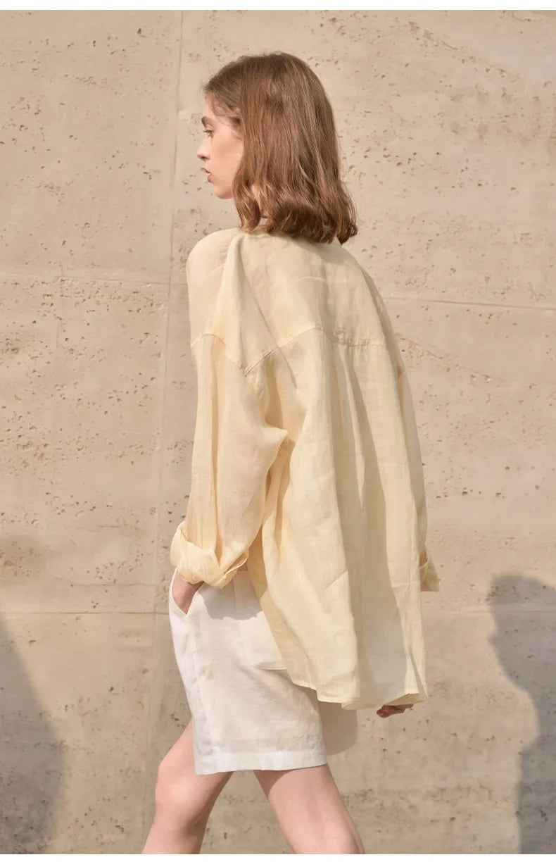 Duttini | Sheer Ramie Oversized Shirt