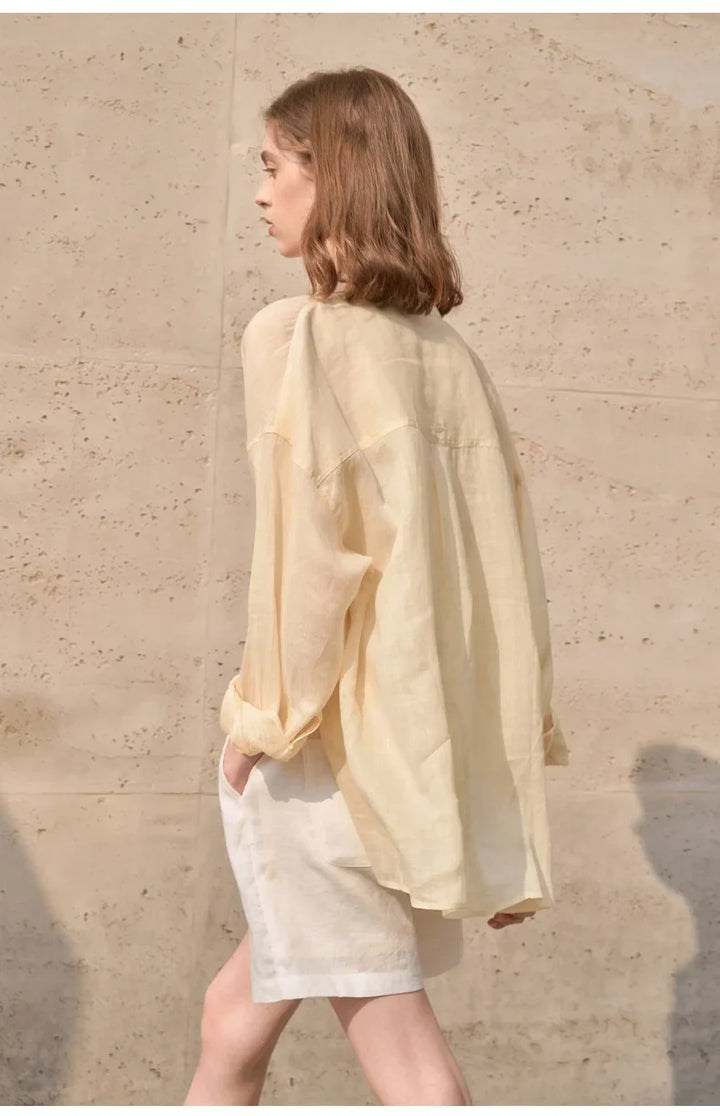 Duttini | Sheer Ramie Oversized Shirt