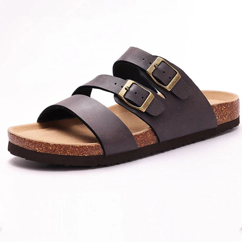 Duttini | Nappa Leather Orthopedic Double Buckle Slide
