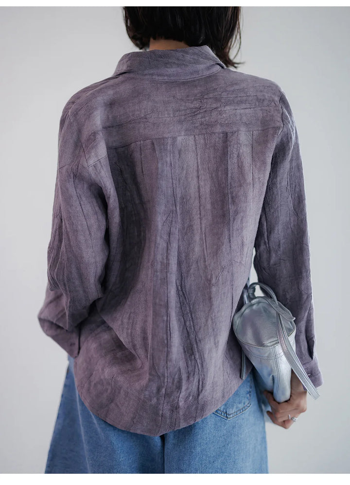 Duttini | Pleated Linen Button Shirt