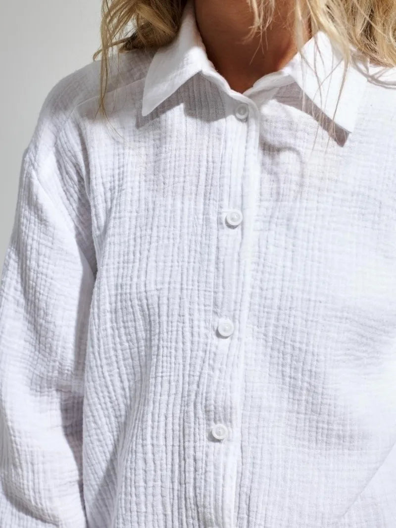 Duttini | Cotton Summer Shirt for Men in White