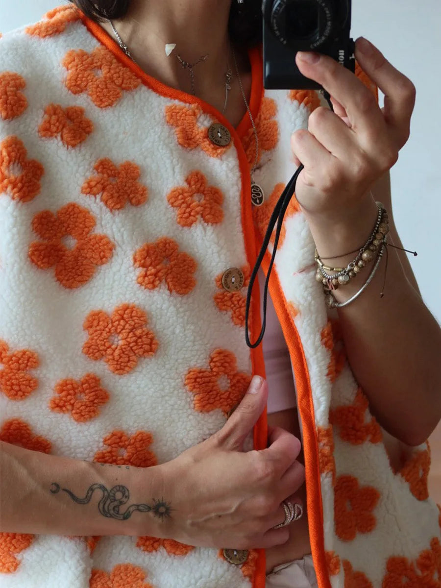 Duttini | Floral Fleece Vest for Women