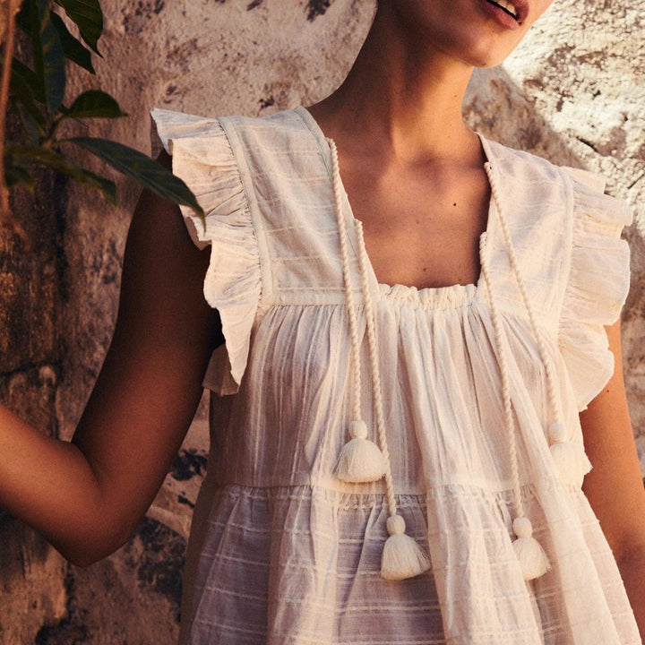 Duttini | Paisley Tassel Ruffle Blouse