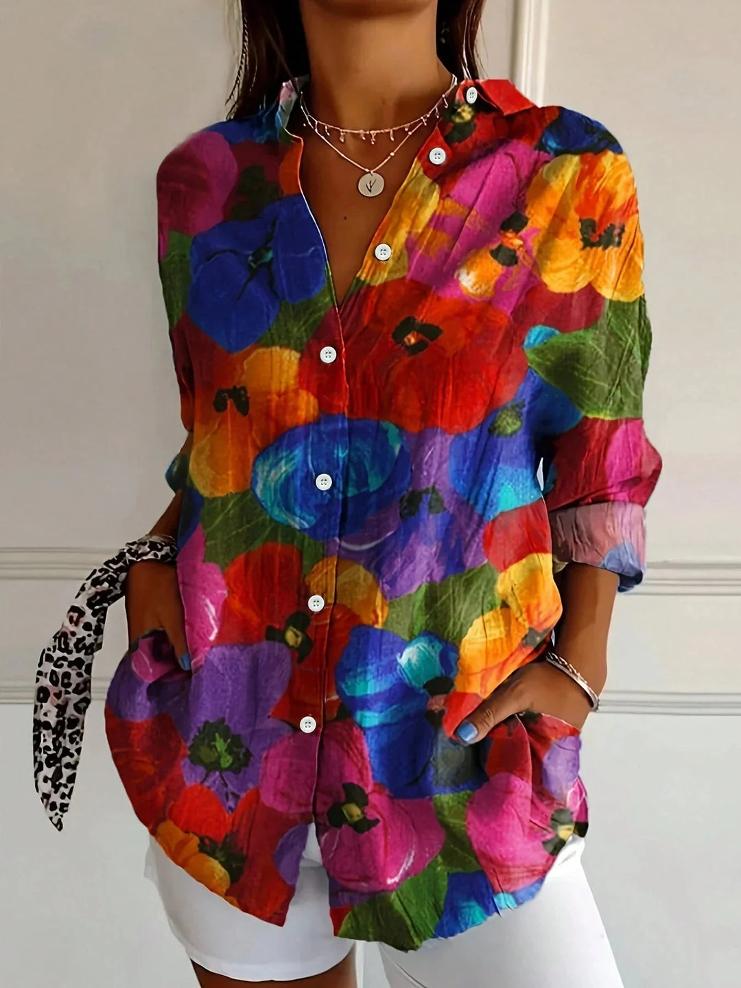 Duttini | Elegant Colorful Blouse With Playful Print for a Polished Look
