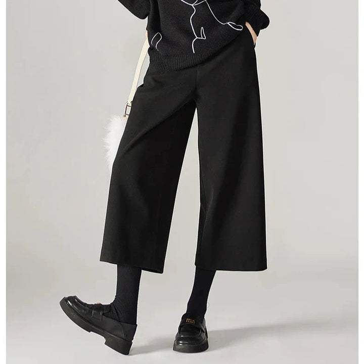 Duttini | Woolen Wide Leg Pants