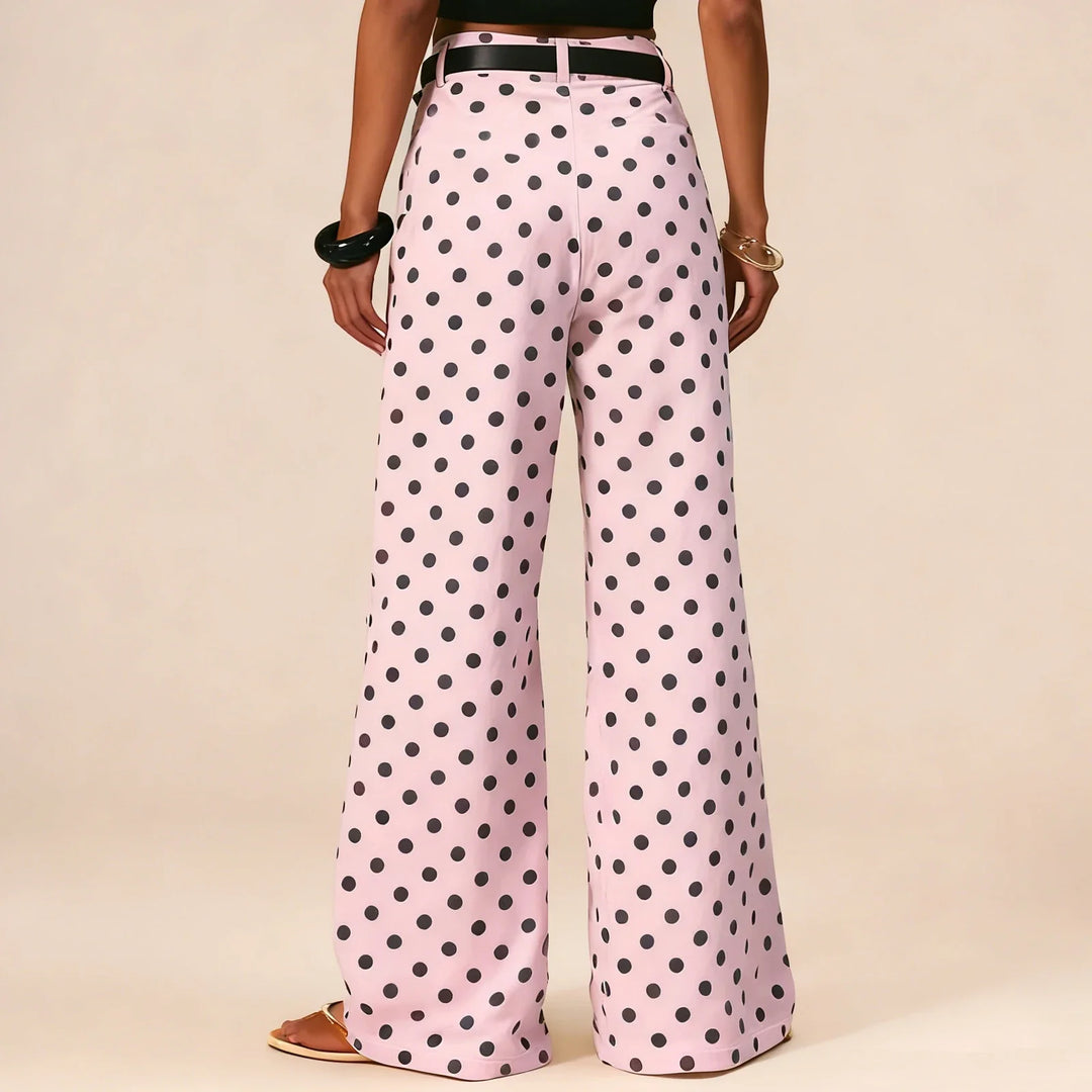 Duttini | Wide-Leg Trouser for Women in Polka Dot Print