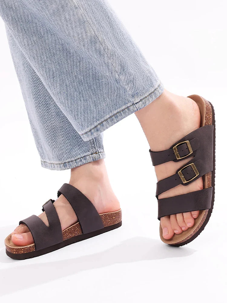 Duttini | Nappa Leather Orthopedic Double Buckle Slide