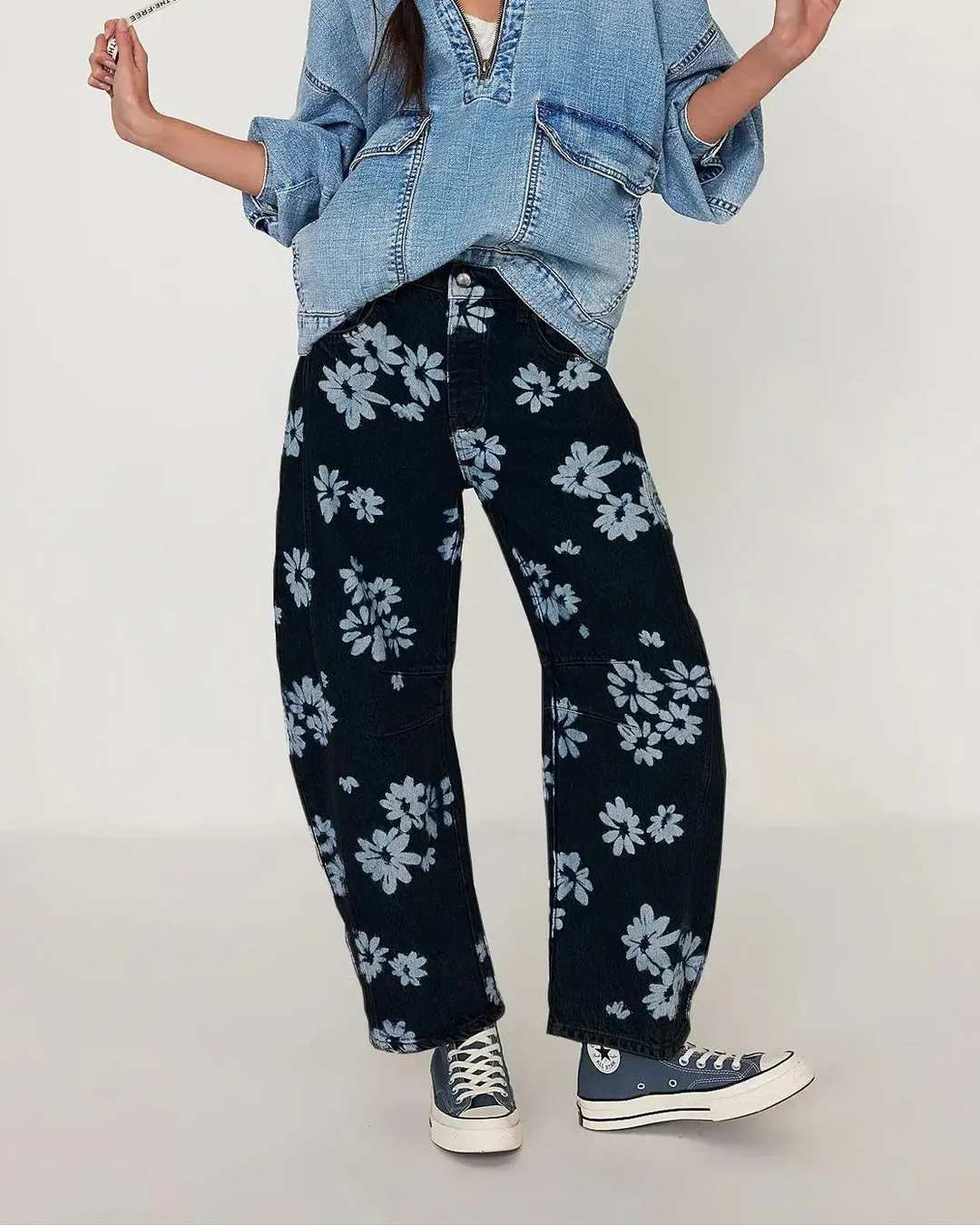 Duttini | Cotton Tapestry Jean for Women in Blue