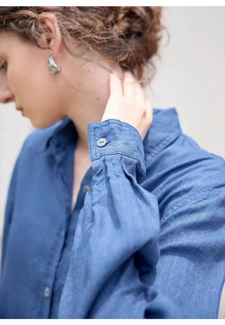 Duttini | Linen Everyday Shirt for Men in Indigo