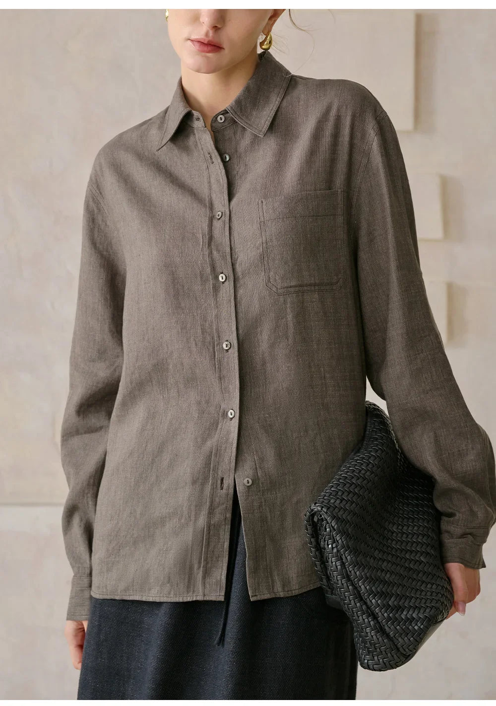 Duttini | Linen Shirt for Men in Classic Fit, White