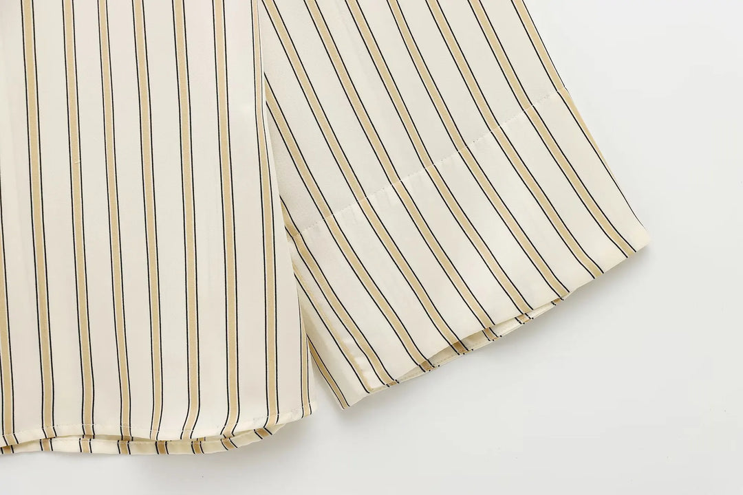 Duttini | Striped Button-Up Blouse for Women in Cotton Blend
