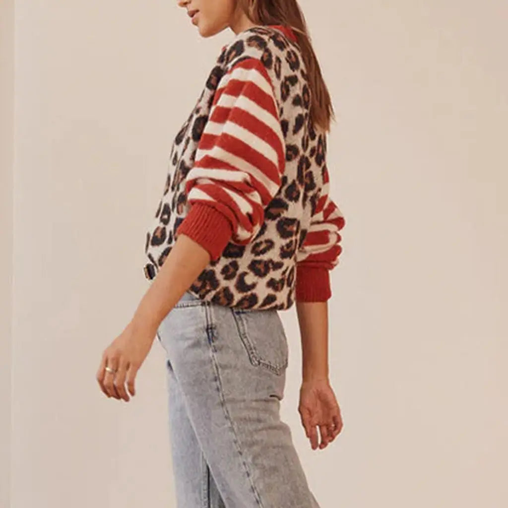 Duttini | Leopard Striped Top for Women