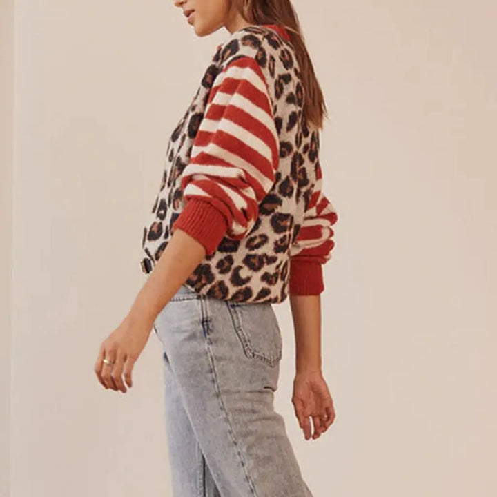 Duttini | Leopard Striped Top for Women