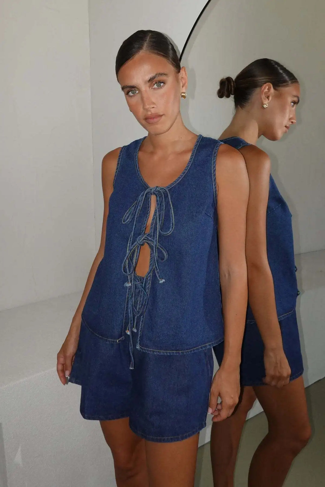 Duttini | Denim Tie Set
