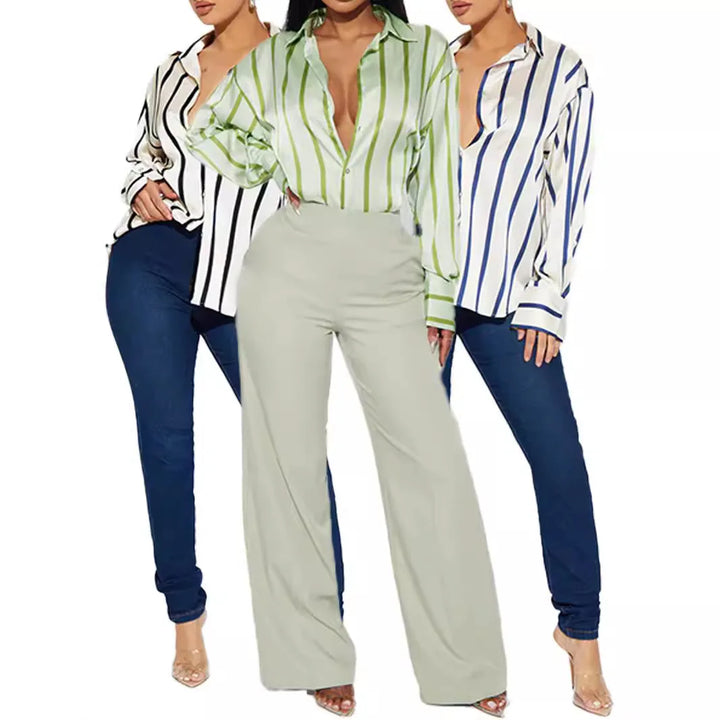 Duttini | Satin Stripe Shirt for Women