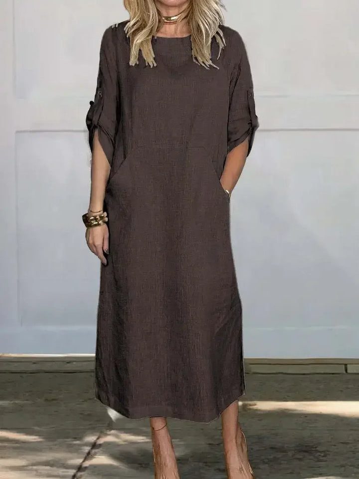 Duttini | Luxe A-Line Loose Fit Draped Dress Evening with Graceful Drape