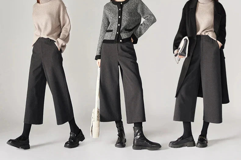 Duttini | Woolen Wide Leg Pants