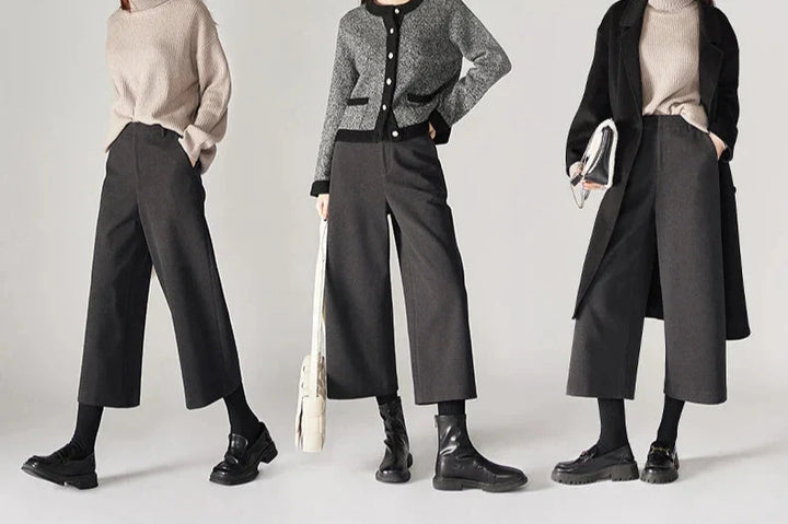 Duttini | Woolen Wide Leg Pants