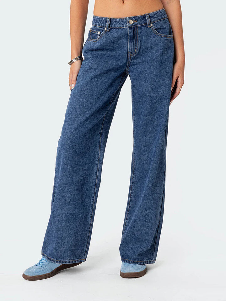Duttini | Straight Jeans for Women in Blue Denim