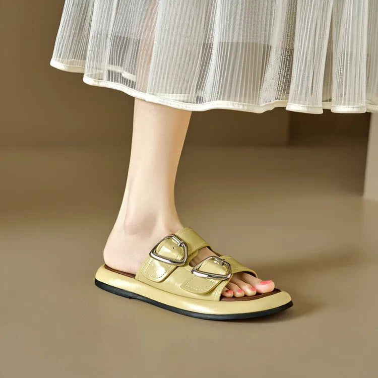 Duttini | Twin-Buckle Slide Sandals