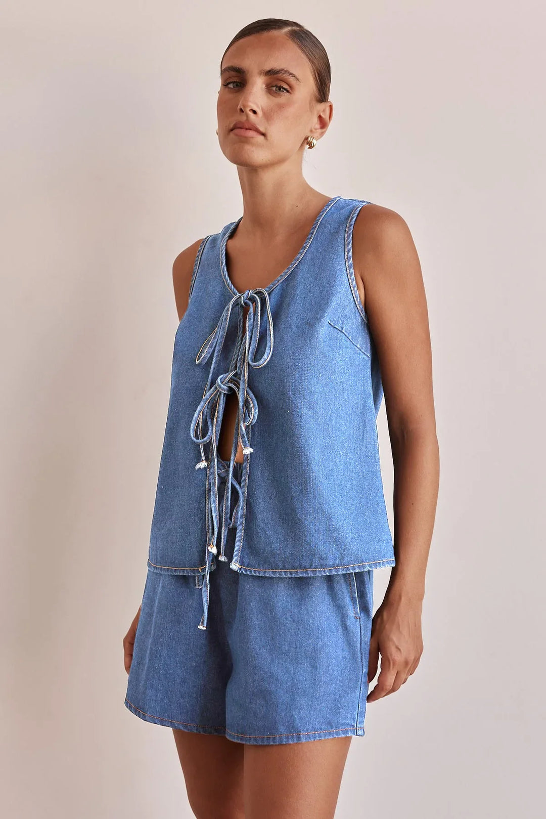 Duttini | Denim Tie Set