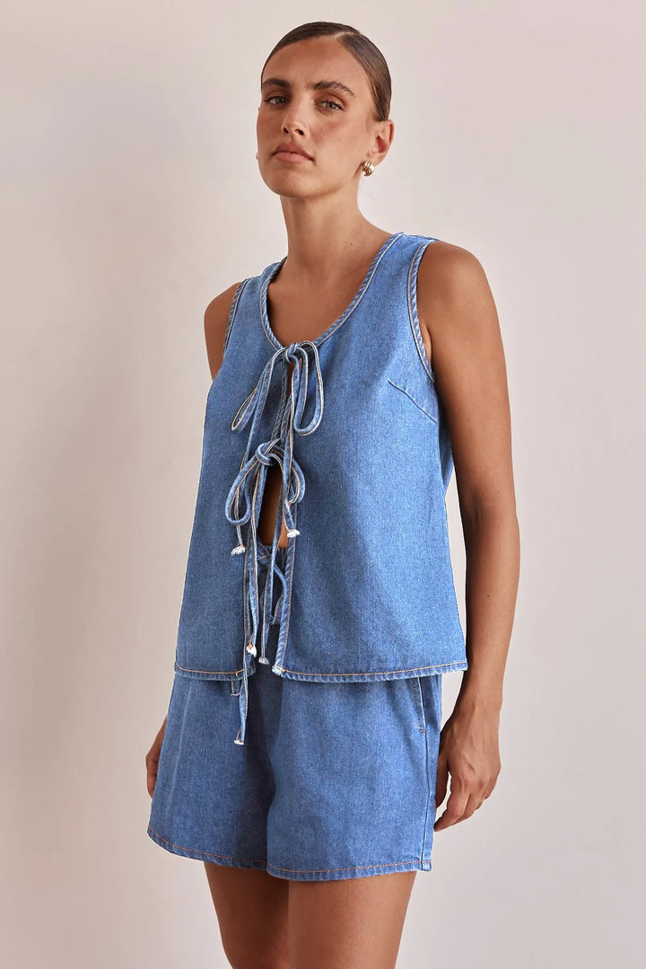 Duttini | Denim Tie Set