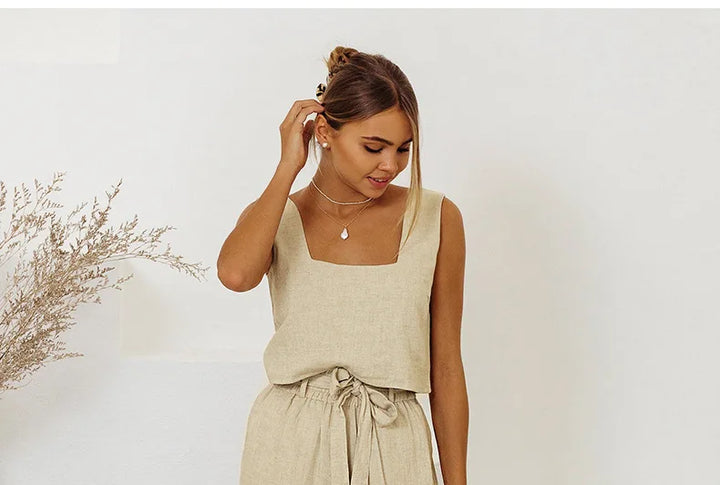 Duttini | Linen Wide Leg Pant for Women in Ruffle Style