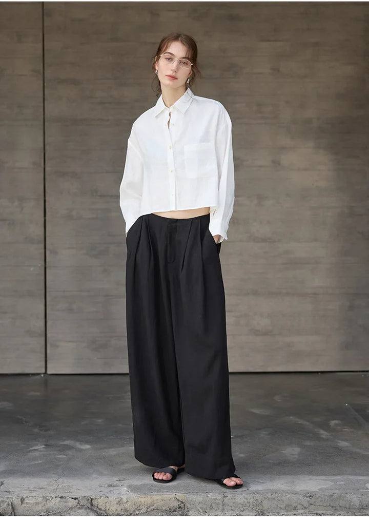 Duttini | Cropped Linen Overshirt for Women