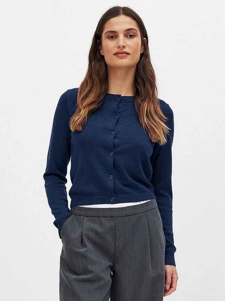 Duttini | Knit Button Cardigan for Women in Soft Fabric, Relaxed Fit, Cream Color