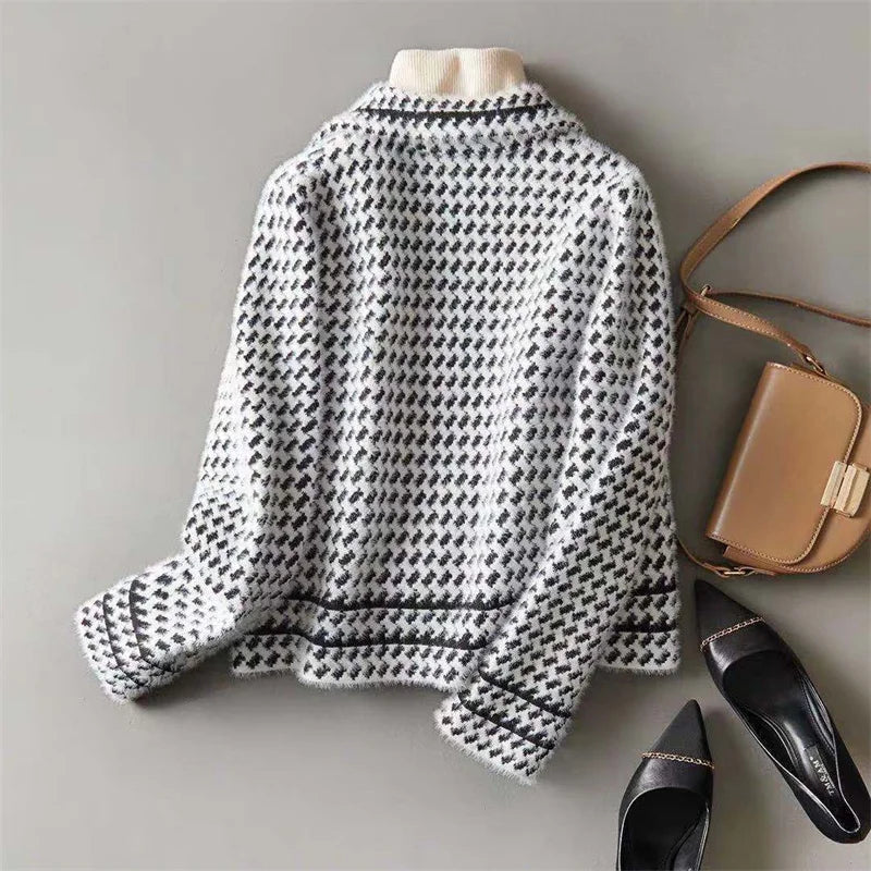 Duttini | Houndstooth Knit Jacket