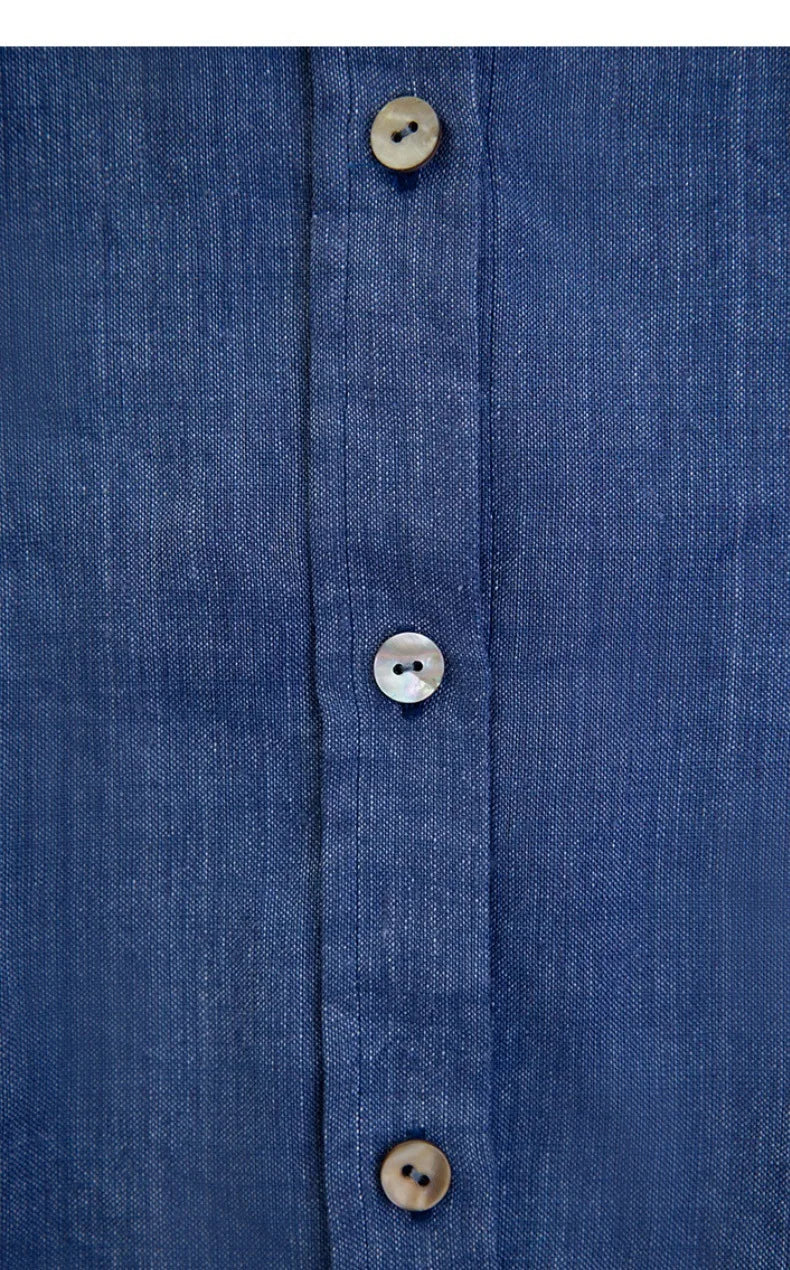 Duttini | Linen Shirt for Men in Classic Fit, White