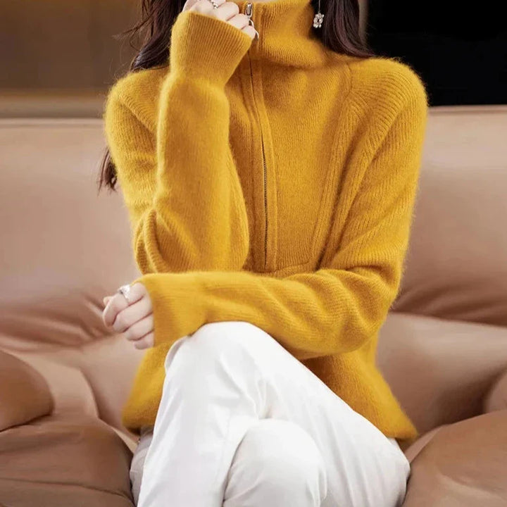 Duttini | Half-Zip Mink Wool Sweater