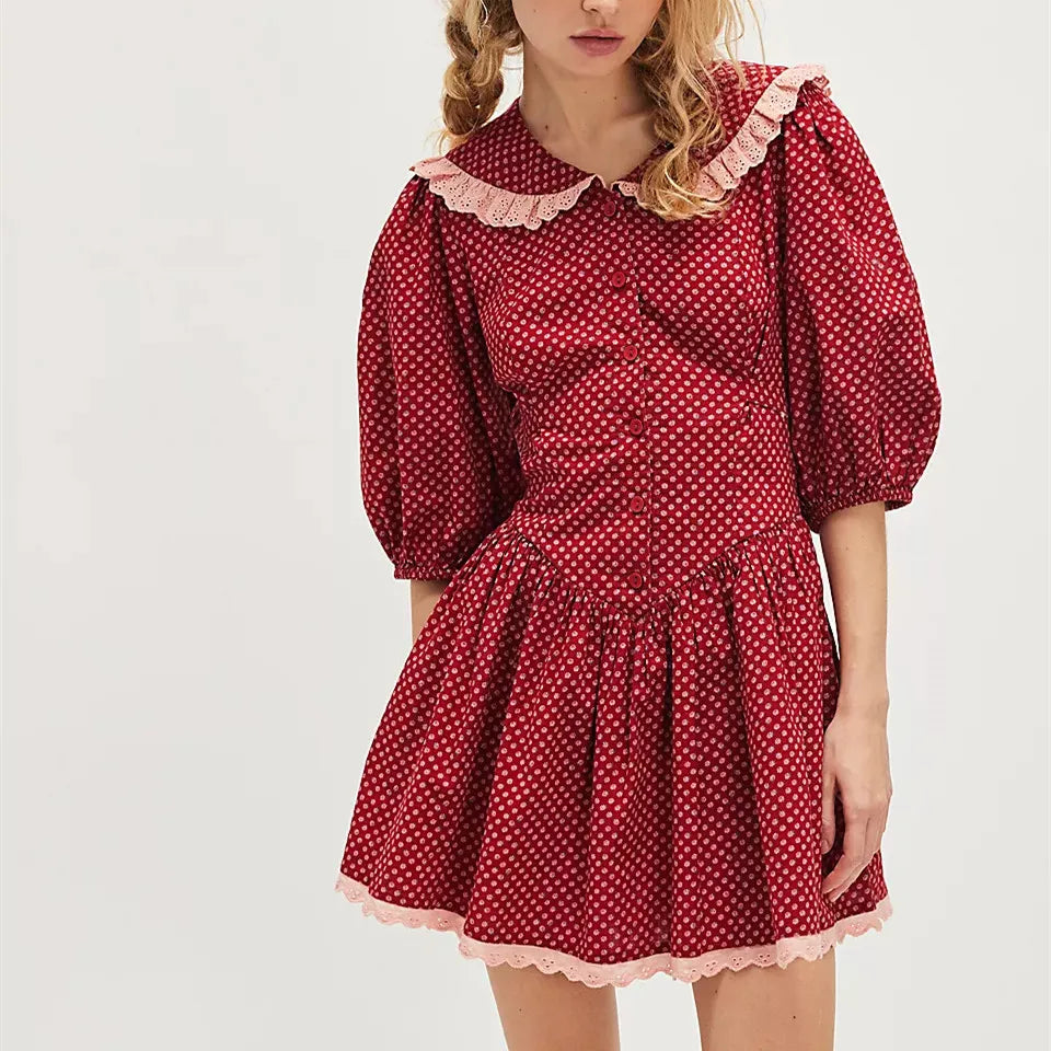 Duttini | Lace Collar Mini Dress