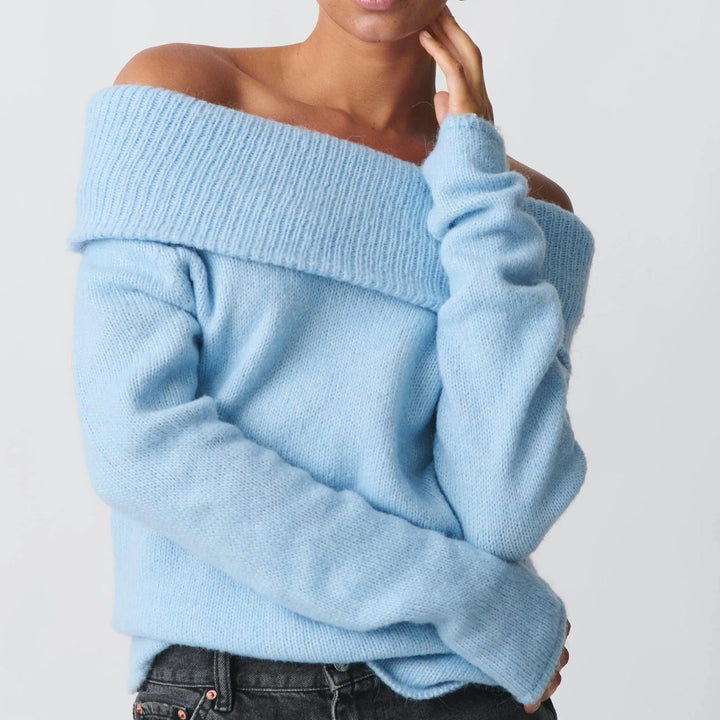 Duttini | Knit Top for Women in Soft Fabric, Relaxed Fit, Ivory