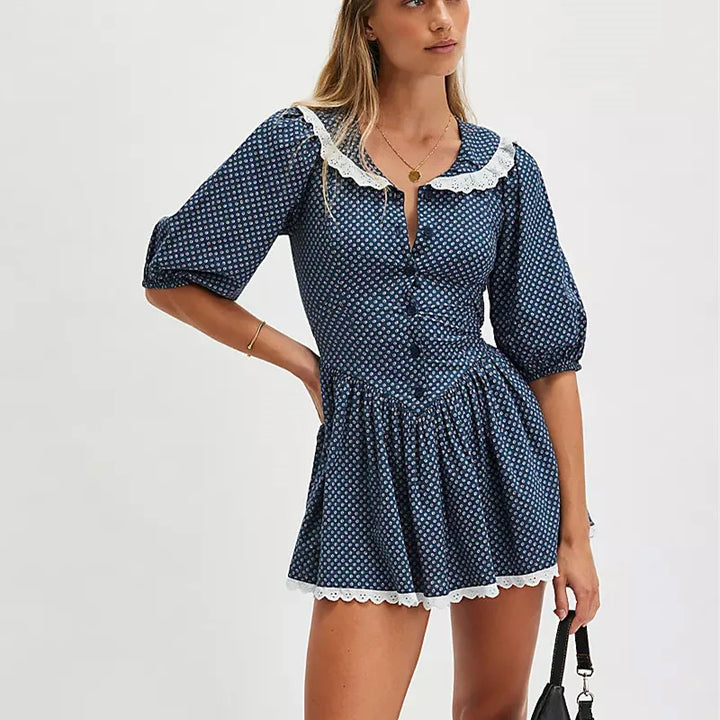 Duttini | Lace Collar Mini Dress