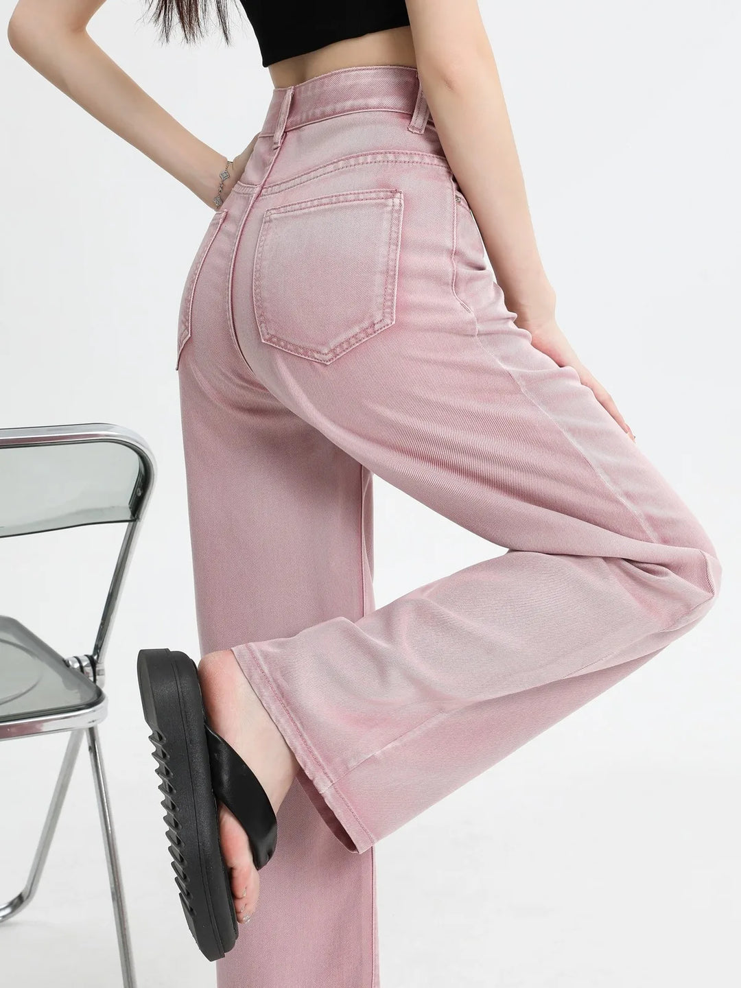 Duttini | Pink Denim Jeans for Women