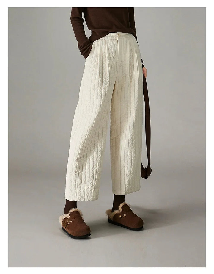 Duttini | Cotton Wide-Leg Pants for Women in Beige