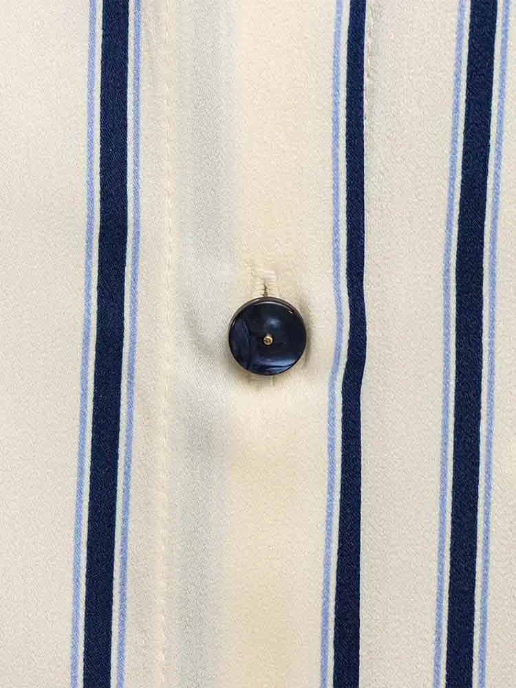 Duttini | Striped Button-Up Blouse for Women in Cotton Blend