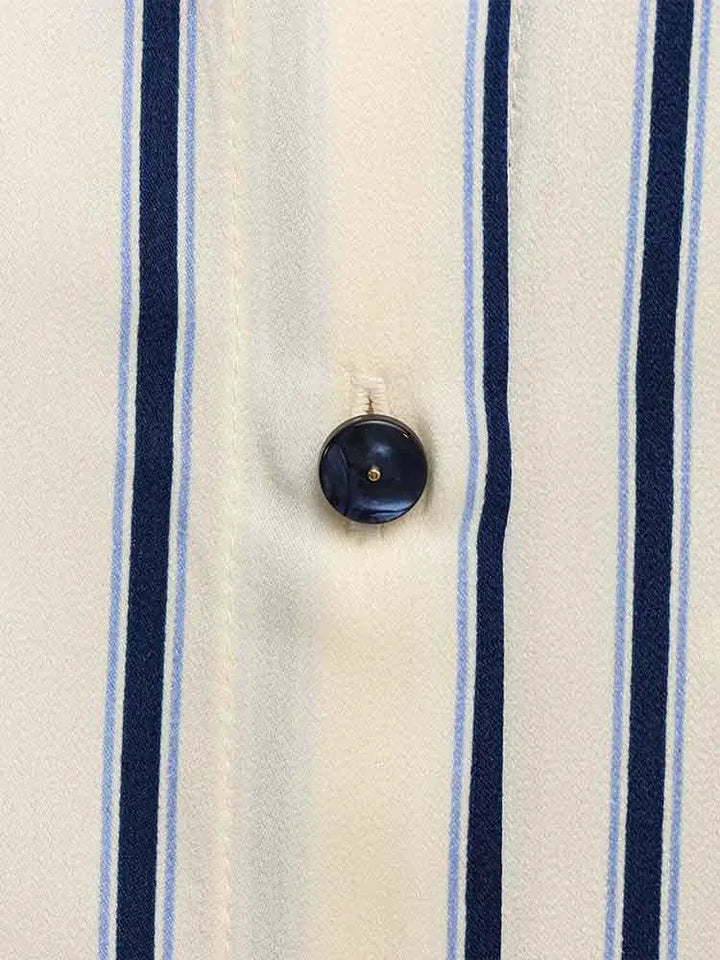 Duttini | Striped Button-Up Blouse for Women in Cotton Blend