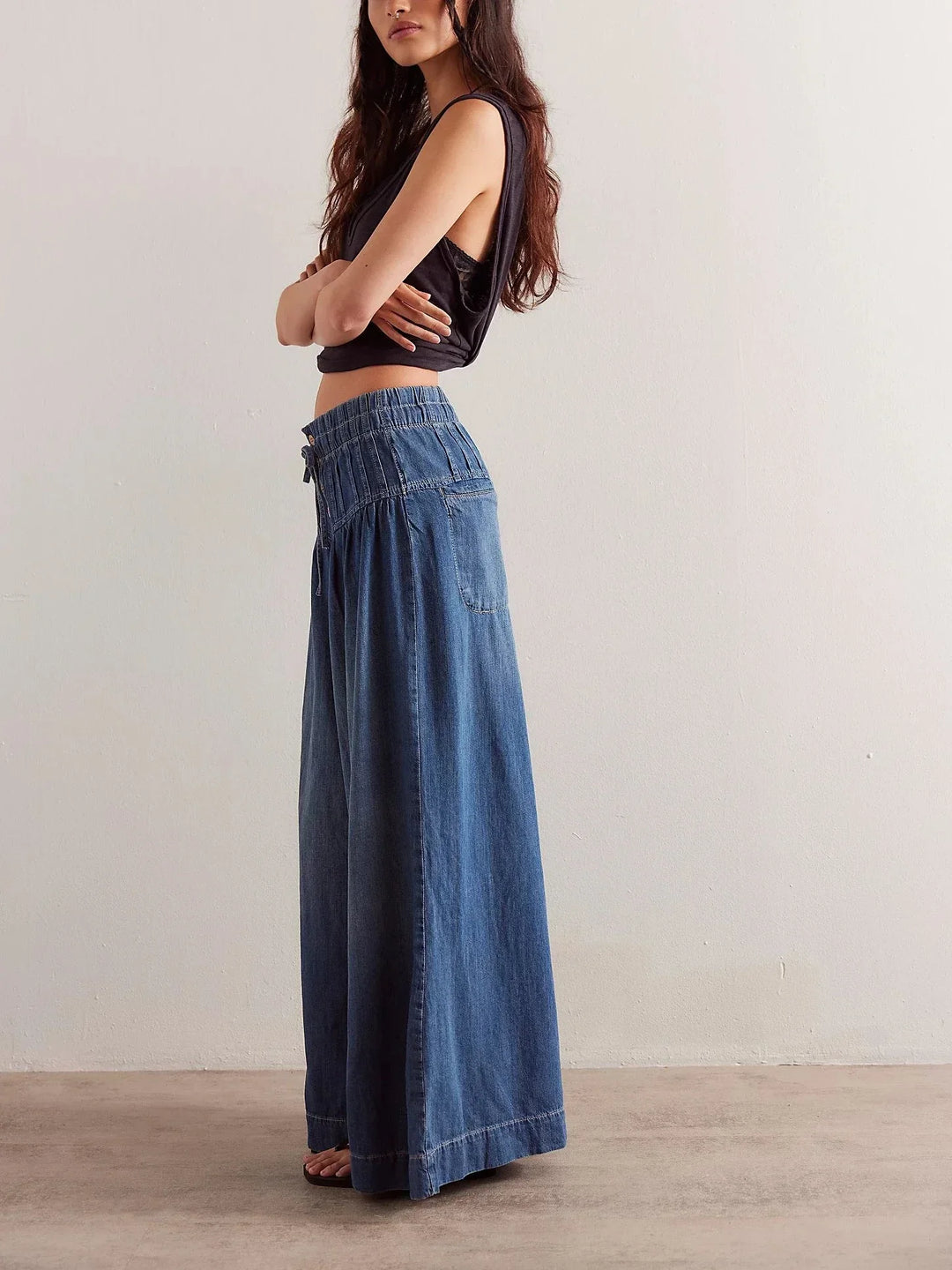 Duttini | Women's Chambray Pull-On Jeans