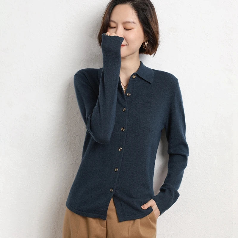 Duttini | Wool Polo for Men in Navy