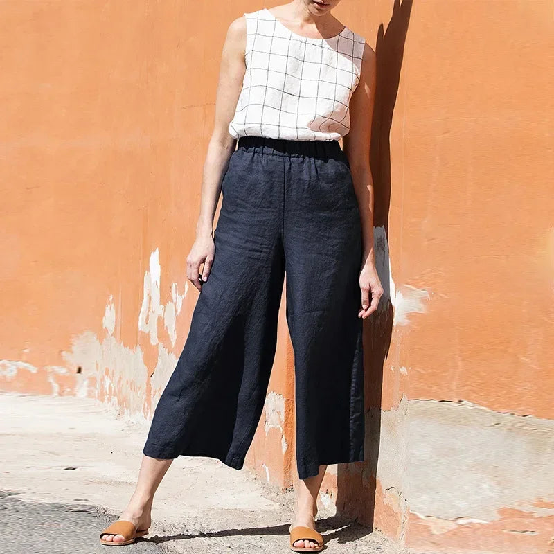 Duttini | Wide Leg Linen Pant for Women in Natural