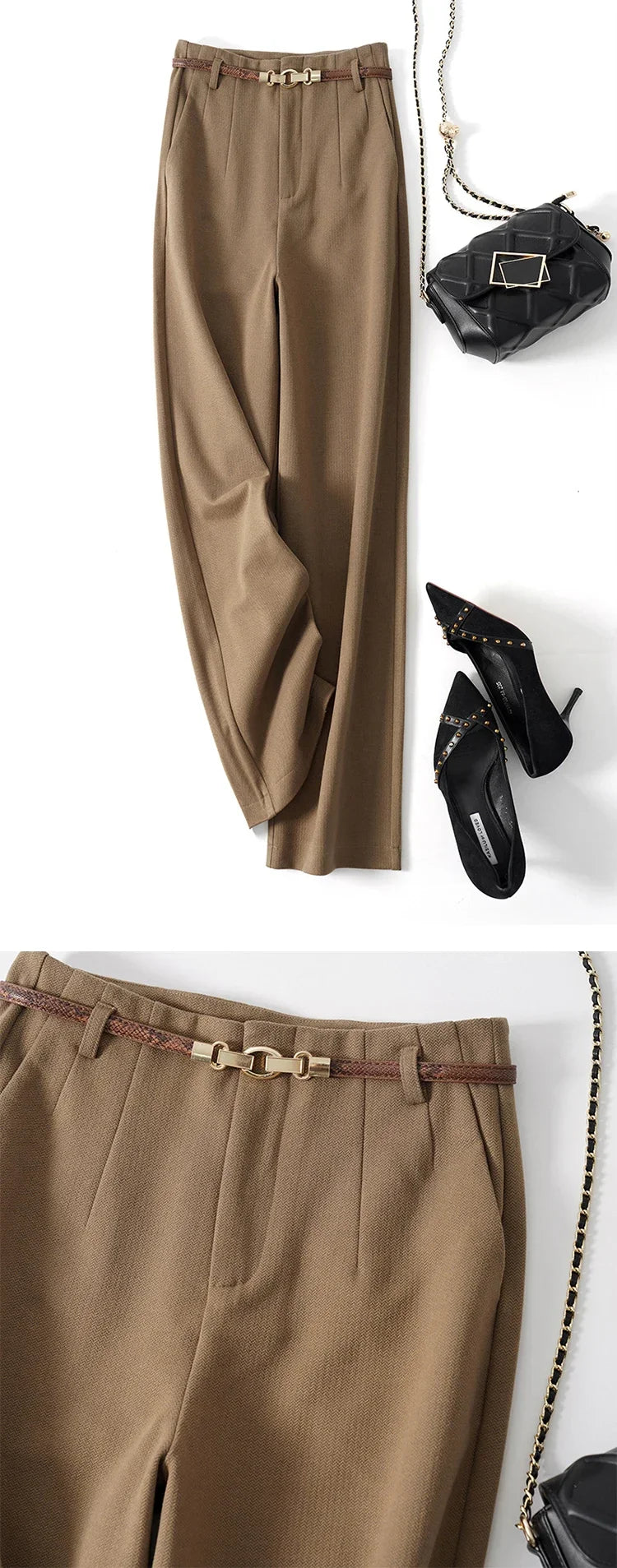 Duttini | Wide Leg Wool Trousers
