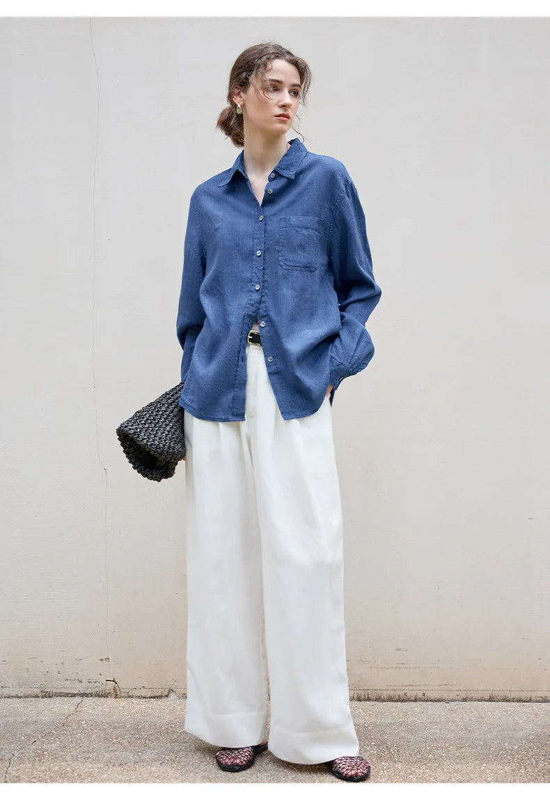 Duttini | Linen Everyday Shirt for Men in Indigo