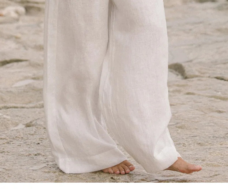 Duttini | Linen Wide Leg Pant for Women in Ruffle Style